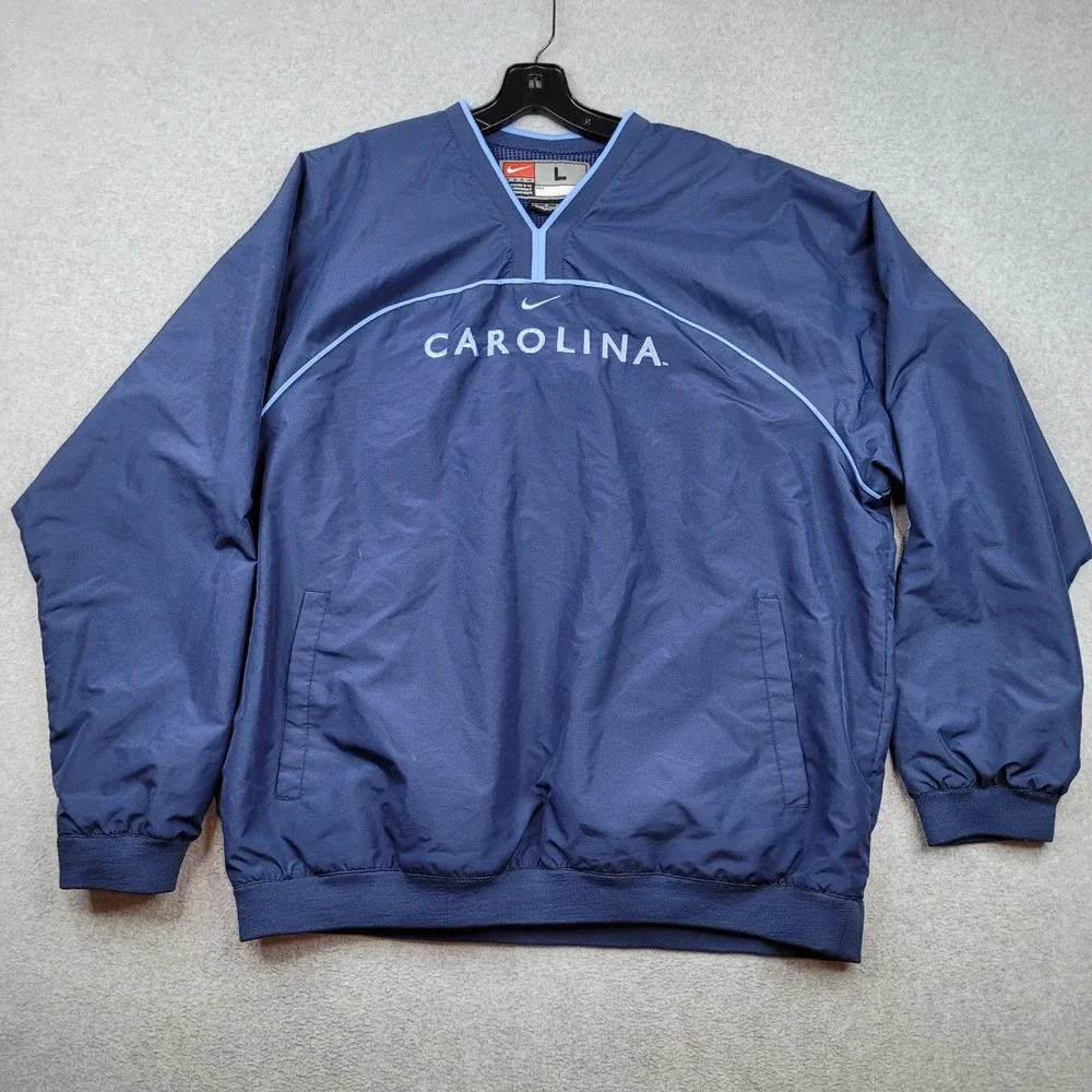 [READ] Carolina Tar Heels Nike Windbreaker Mens Large Blue Pullover V-Neck